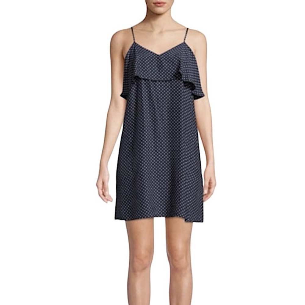 ATM Anthony Thomas Melillo Strappy Polka-Dot Silk Flounce Mini Dress size M